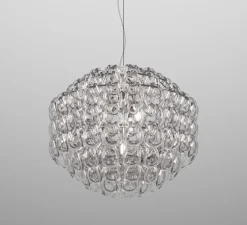 Suspension, Giogali SP65, transparent, chrome, Ø64cm, H54cm - Vistosi