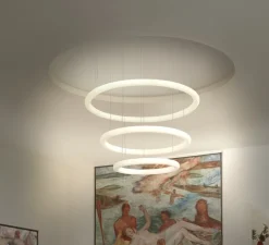 Suspension, Giotto, blanc, LED, dim, 2700K, 2500lm, Ø110cm, H7cm - Slide