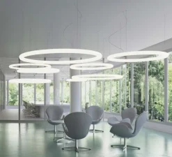Suspension, Giotto, blanc, LED, dim, 3000K, 3200lm, Ø140cm, H7cm - Slide