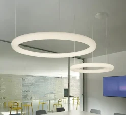 Suspension, Giotto, blanc, LED, dim, 3000K, 3200lm, Ø140cm, H7cm - Slide