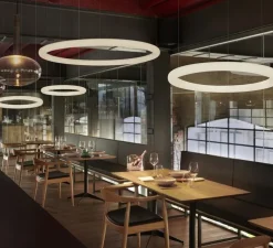 Suspension, Giotto, blanc, LED, dim, 3000K, 3200lm, Ø140cm, H7cm - Slide