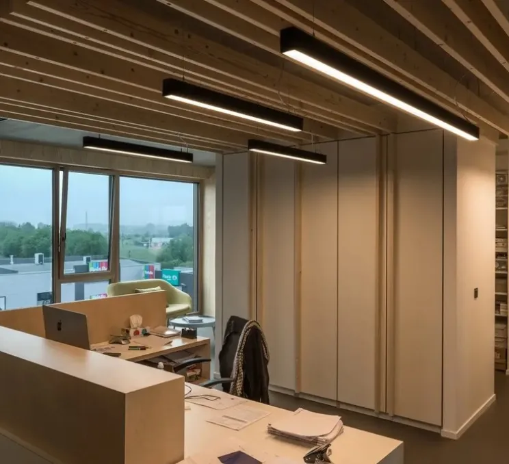 Suspension, Glenos, noir, LED, dim, 4000k, 3300 lm, L105cm, H7cm - Slv