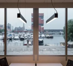 Suspension, Glenos, noir, LED, 4000K, 6600 lm, L205cm, H7cm - SLV