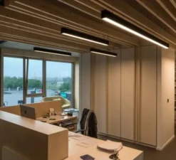 Suspension, Glenos, noir, LED, 4000K, 6600 lm, L205cm, H7cm - SLV