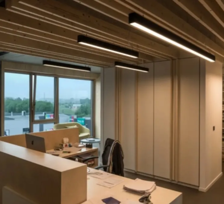 Suspension, Glenos, noir, LED, 4000K, 6600 lm, L205cm, H7cm - SLV