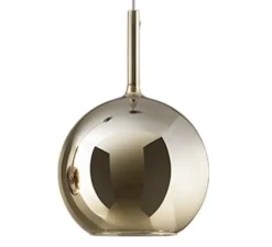 Suspension, Glo Maxi, finition miroir 4ever, avec rosace noire, DALI, Ø55cm, H80cm - Penta