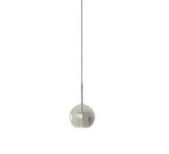 Suspension, Glo Mini, effet miroir transparent, rosace blanche, on/off, câble de 2m, Ø13cm, H23cm - Penta