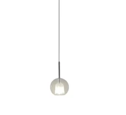 Suspension, Glo Mini, effet miroir transparent, rosace blanche, on/off, câble de 2m, Ø13cm, H23cm - Penta