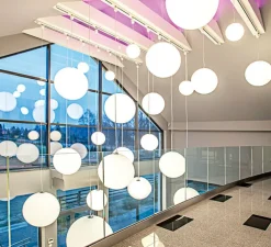 Suspension, Globo, blanc brillant, IP55, Ø80cm, H80cm - Slide