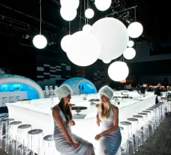 Suspension, Globo, blanc brillant, IP55, Ø80cm, H80cm - Slide