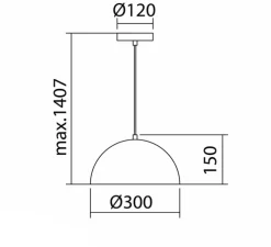 Suspension, Goko, blanc, Ø30cm, H15cm - MDC
