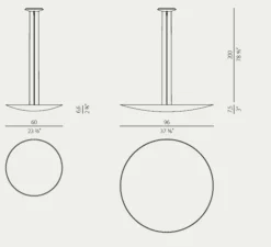 Suspension, Gong, feuille d'or, LED, 3000K, 5155lm, Ø60cm, H6,6cm - Panzeri