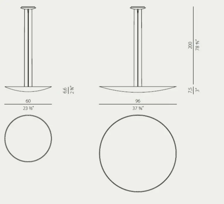 Suspension, Gong, feuille d'or, LED, 3000K, 5155lm, Ø60cm, H6,6cm - Panzeri