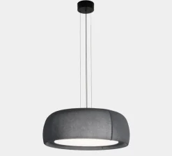 Suspension, Gong, gris, LED, dim, 2700K, 1166 lm, Ø61,2cm, H24,8cm - LEDS C4