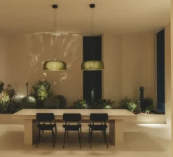 Suspension, Gong, vert, LED, dim, 2700K, 1166 lm, Ø61,2cm, H24,8cm - LEDS C4