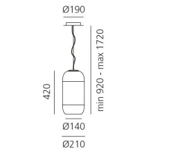 Suspension, Gople, argent, Ø21cm, H42cm - Artemide