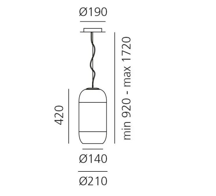 Suspension, Gople, argent, Ø21cm, H42cm - Artemide