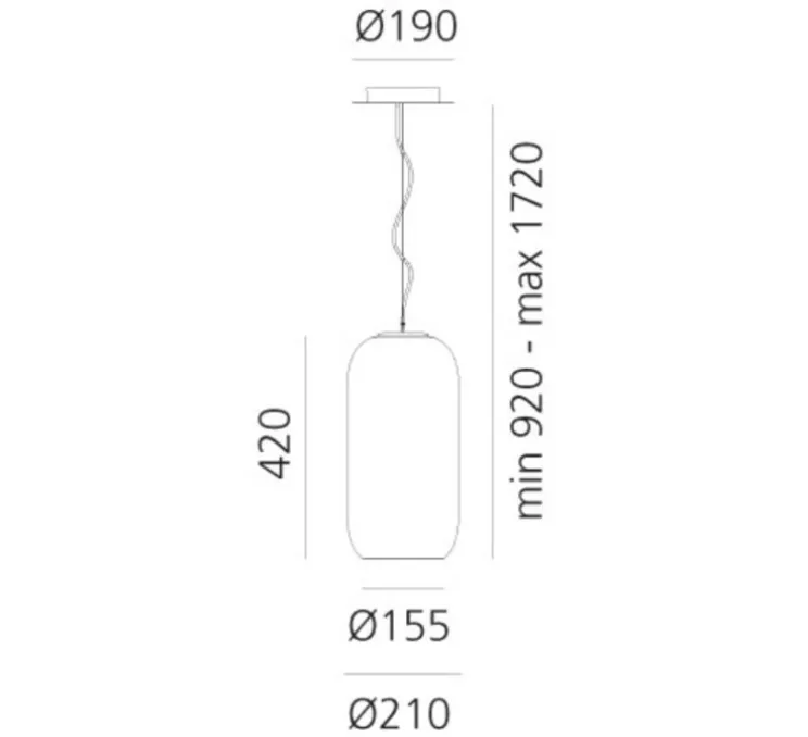 Suspension, Gople, bleu, Ø21cm, H42cm - Artemide