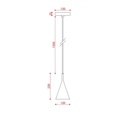 Suspension, Gordon 561.21, noir mat, IP40, Ø12cm, H23cm - Tooy