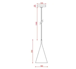 Suspension, Gordon 561.22, noir mat, L16cm, H35cm - Tooy