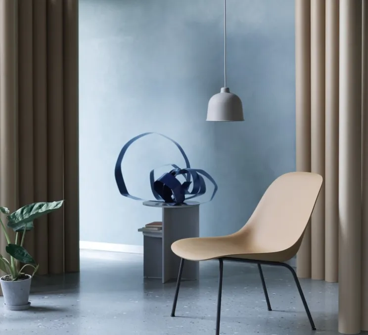 Suspension, Grain, gris, LED, Ø21cm, H18,5cm - MUUTO