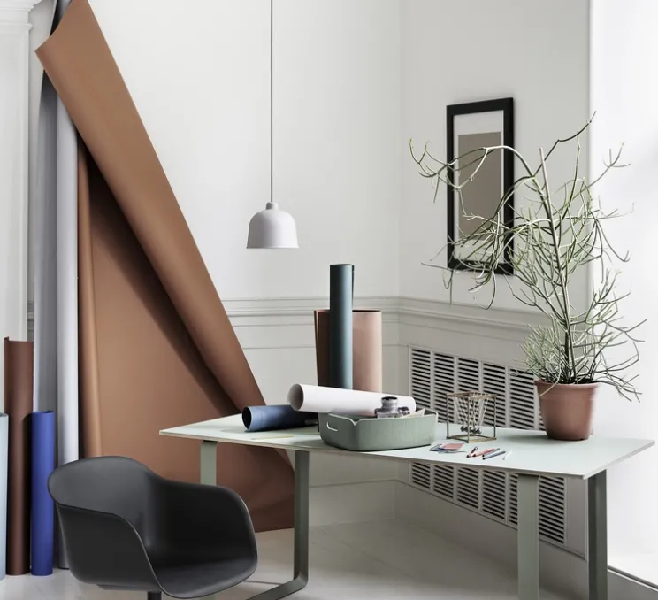 Suspension, Grain, gris, LED, Ø21cm, H18,5cm - MUUTO