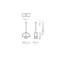 Suspension, Grand Arto, Noir et blanc, L40cm, H30cm - DesignHeure