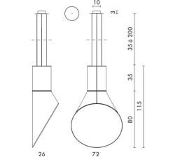 Suspension, Grand Cargo, blanc, noir, H115cm - Designheure