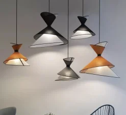 Suspension, Grand Kimono, Blanc crème et orange, Ø50cm, H44cm - DesignHeure