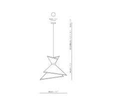 Suspension, Grand Kimono, Blanc crème et orange, Ø50cm, H44cm - DesignHeure