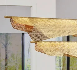 Suspension, Grande Mediterranea, laiton, LED, dim, 2700K, 1620 lm, L160cm, H15cm - Petite Friture