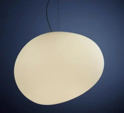 Suspension, Gregg Grande LED, blanc et blanc, LED, 2700K, 2581lm, L47cm, H40cm - Foscarini