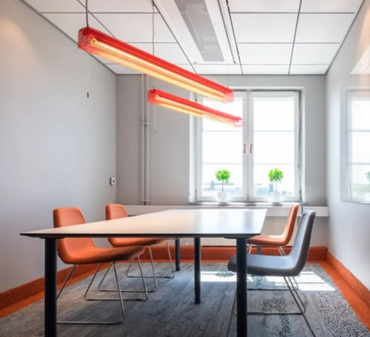 Suspension, Grid , orange, LED, 3000K, 1414 lm, L125cm, H9,6cm - Zero