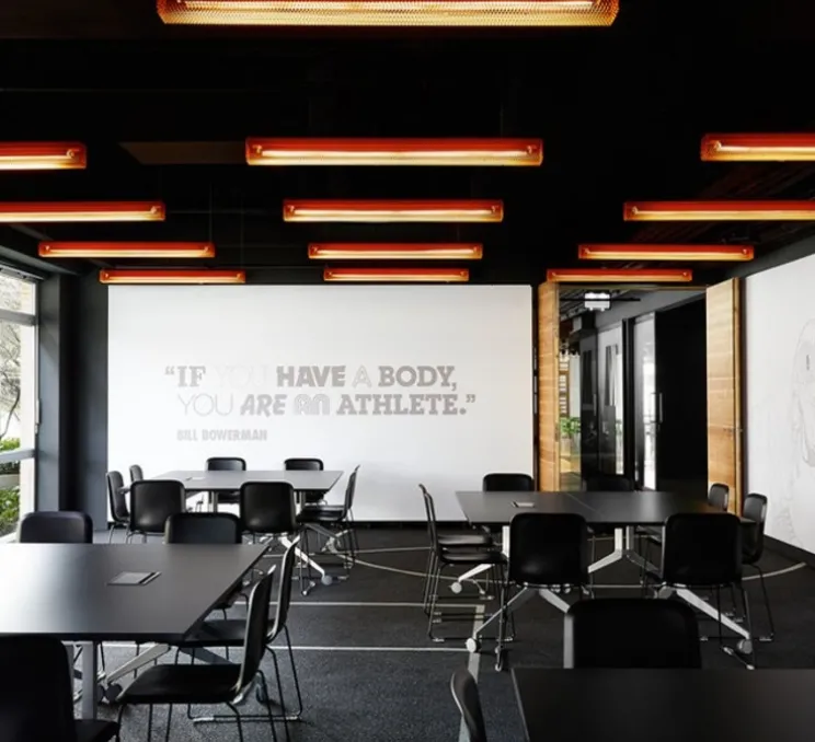 Suspension, Grid , orange, LED, 3000K, 1414 lm, L125cm, H9,6cm - Zero