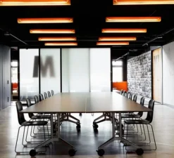 Suspension, Grid , orange, LED, 3000K, 1414 lm, L125cm, H9,6cm - Zero