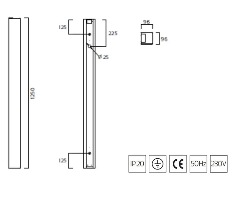 Suspension, Grid , orange, LED, 3000K, 1414 lm, L125cm, H9,6cm - Zero