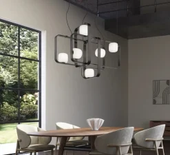 Suspension, Groove SP 4, anthracite, L130cm, H60cm - Vistosi