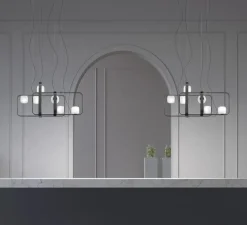 Suspension, Groove SP 4, anthracite, L130cm, H60cm - Vistosi