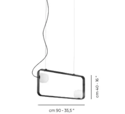 Suspension, Groove SP 90, anthracite, L90cm, H40cm - Vistosi