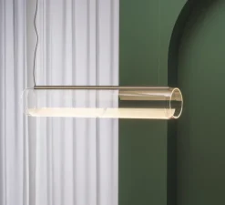 Suspension, Guise 2277, transparent, LED, 3000K, 2613lm, Ø16cm, H89cm - Vibia