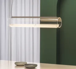 Suspension, Guise 2277, transparent, LED, DALI, 3000K, 2613lm, Ø16cm, H89cm - Vibia