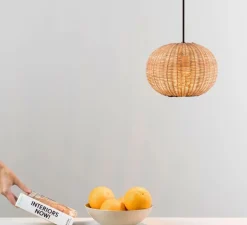 Suspension, Haka 250, noir, rotin, Ø25cm, H19cm - Faro