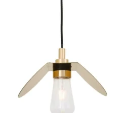 Suspension, Hali, laiton Poli, verre transparent, IP65, L28cm, H22- Mullan Lighting