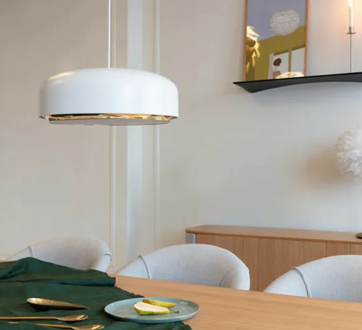 Suspension, hazel medium, blanc, LED, dim, 3000K, 1100 lm, Ø40cm, H16cm - Umage