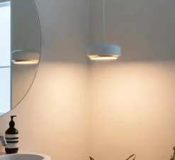 Suspension, hazel mini, blanc, LED, dim, 3000K, 600 lm, Ø22cm, H9,5cm - Umage