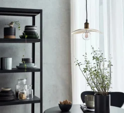 Suspension, HDHatt, laiton antique et noir, L30cm, H14,5cm - House Doctor