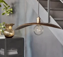 Suspension, HDHatt, laiton antique et noir, Ø60cm, H10cm - House Doctor