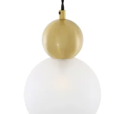 Suspension, Helena, laiton satiné, verre givré, Ø15cm, H24cm - Mullan Lighting