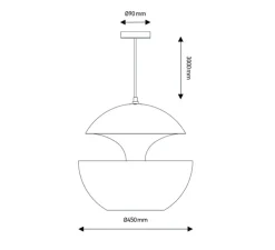 Suspension, Here Comes The Sun 450, blanc, cuivre, Ø45cm, H45cm - DCW éditions Paris