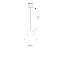 Suspension, Here comes the sun 250, blanc, cuivre, Ø25cm, P25cm - Dcw editions
